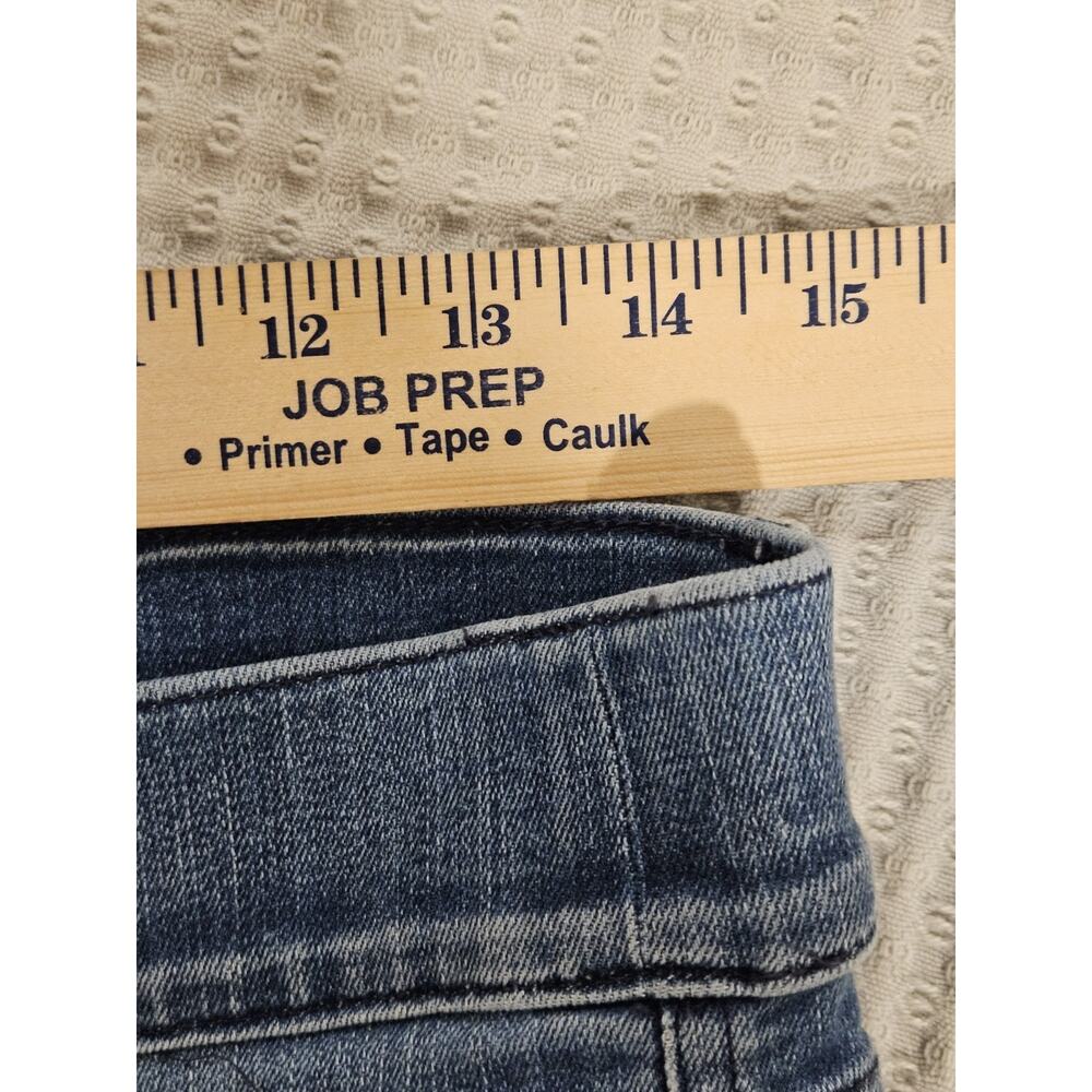 Spanx Flare Jeans Womens Sz Medium Tall Blue Denim Cotton Stretch Mid Rise 30x29 - Picture 4 of 9